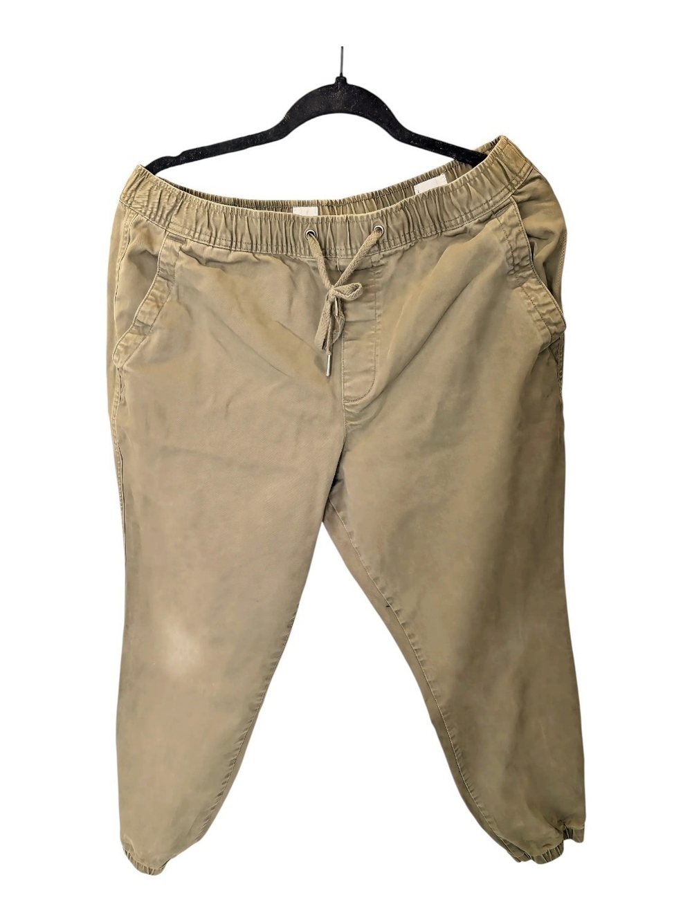 GAP Essential Jogger Pants Large L Black Moss Green Men's Casual Faded Cargo